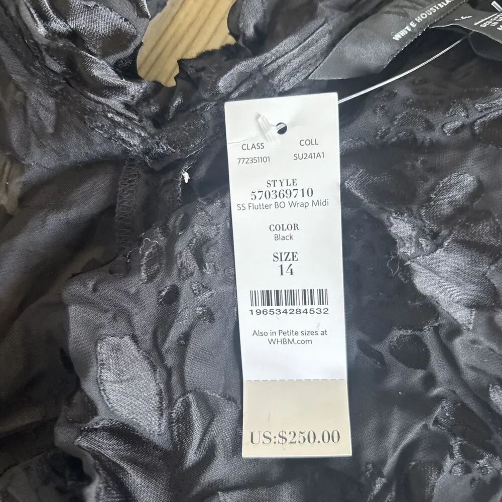 NWT White House Black Market Sleeveless Burnout Wrap Midi Dress Size 14 - Picture 7 of 11